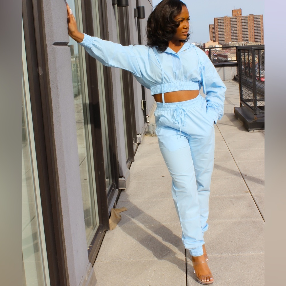 So Confident Jogger Set -Sky Blue